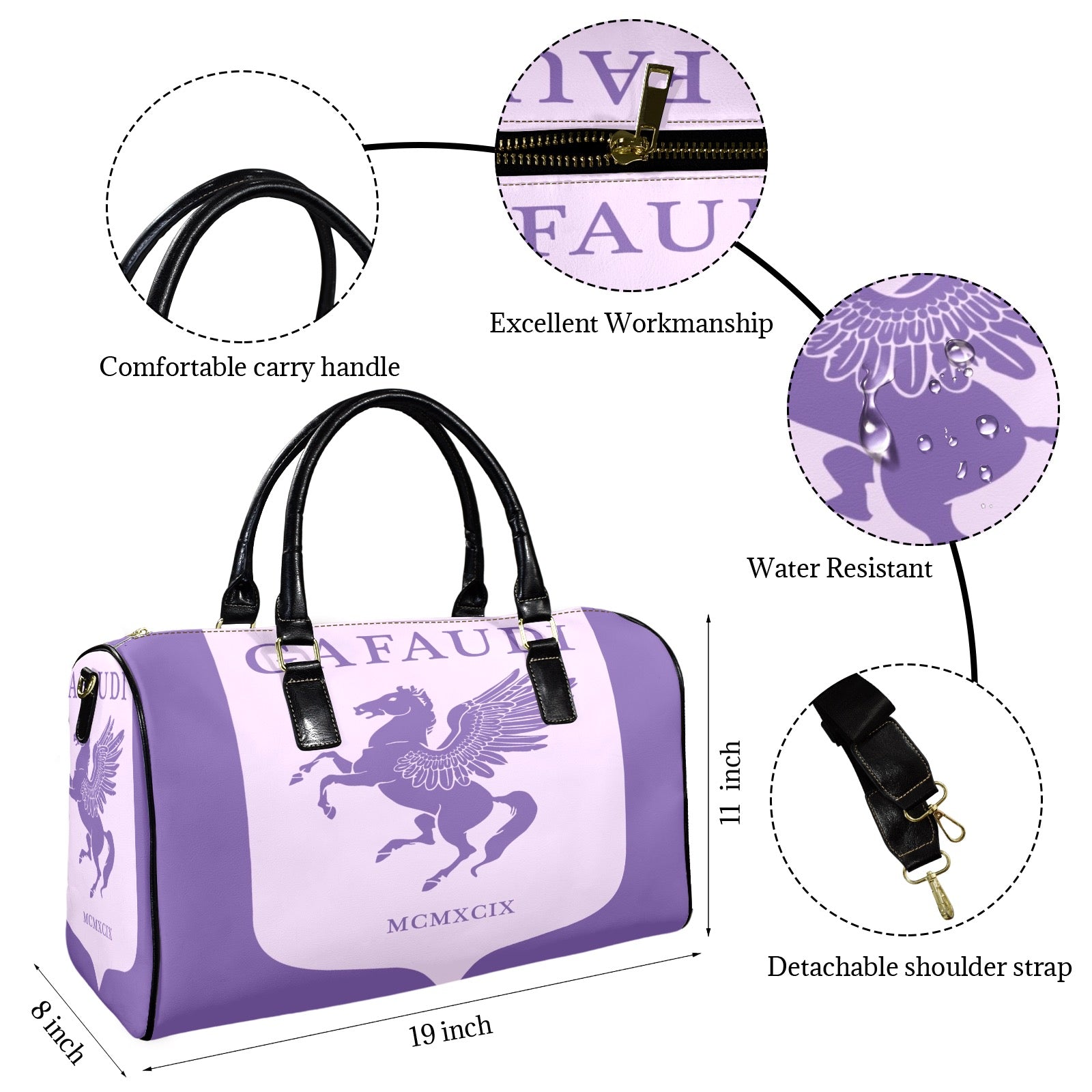 GAFAUDI Leather Travel Bag-Small