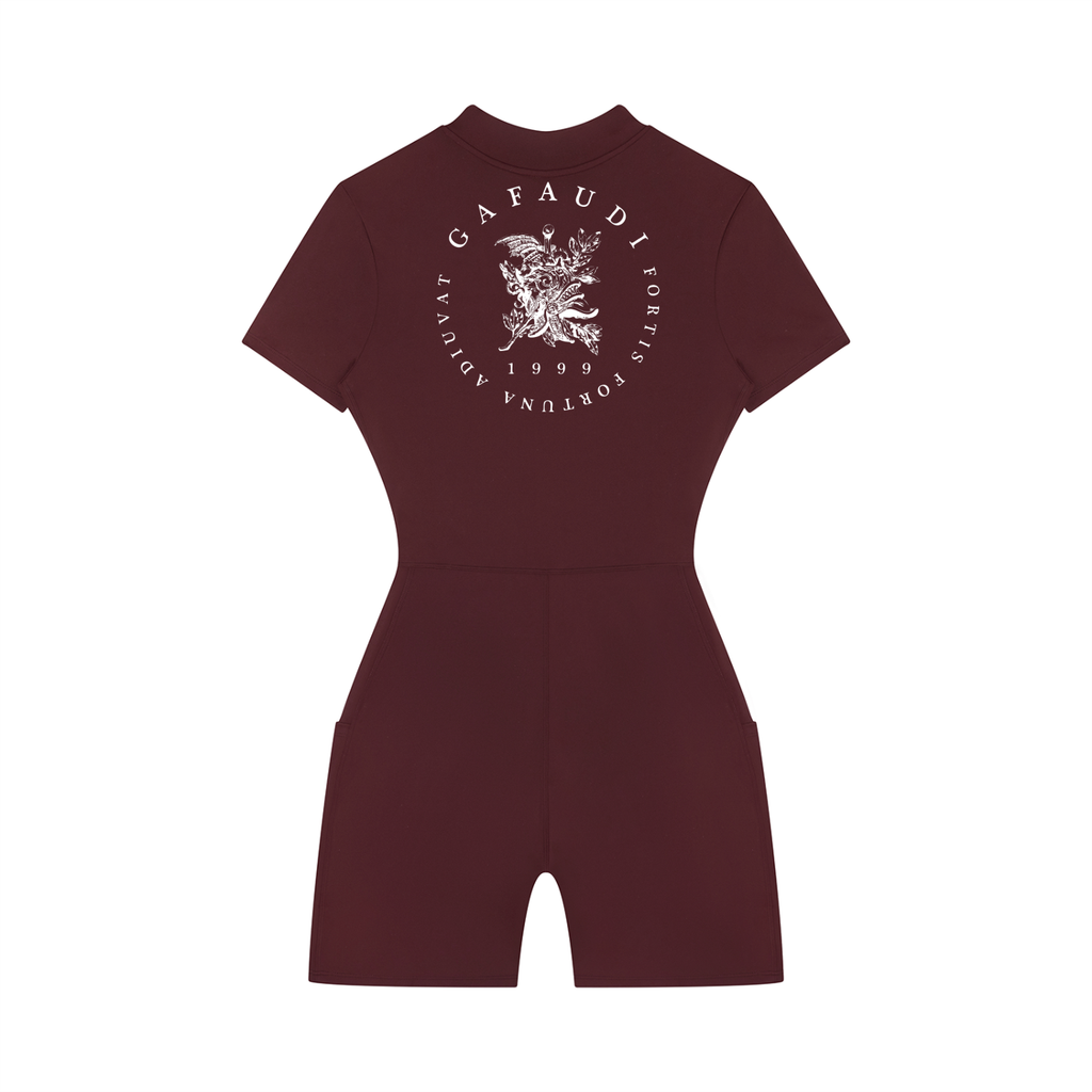 GAFAUDI Women's Quarter-Zip Short Sleeve Romper