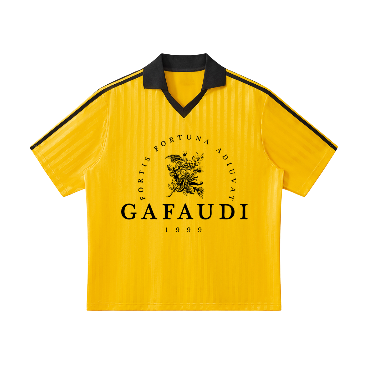 GAFAUDI Contrast Collar Striped Soccer Jersey