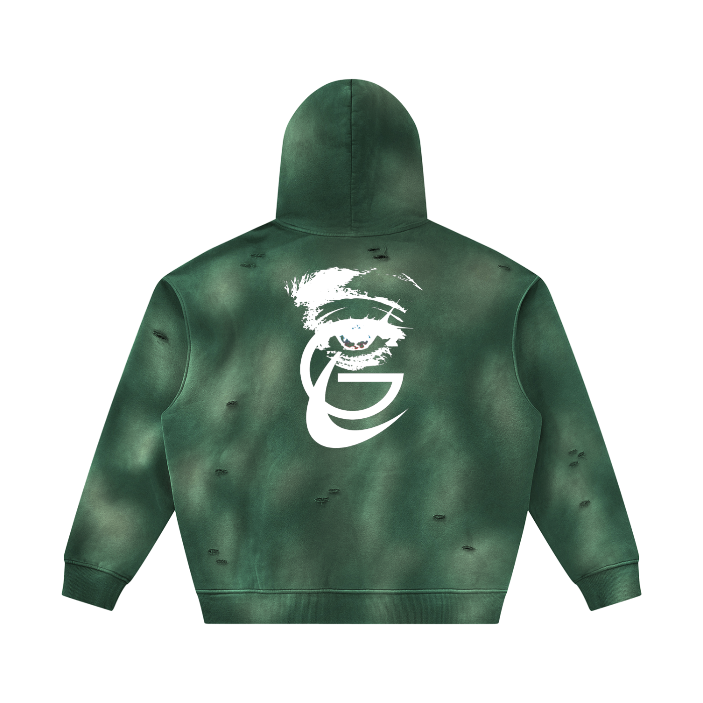 GAFAUDI Unisex Sunfade Frayed Fleece Hoodie