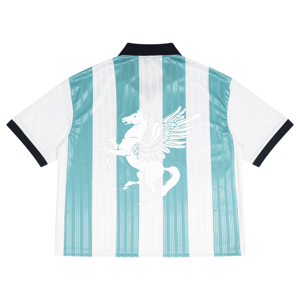 GAFAUDI Unisex Boxy Striped Collared Soccer Jersey