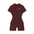 GAFAUDI Women's Quarter-Zip Short Sleeve Romper