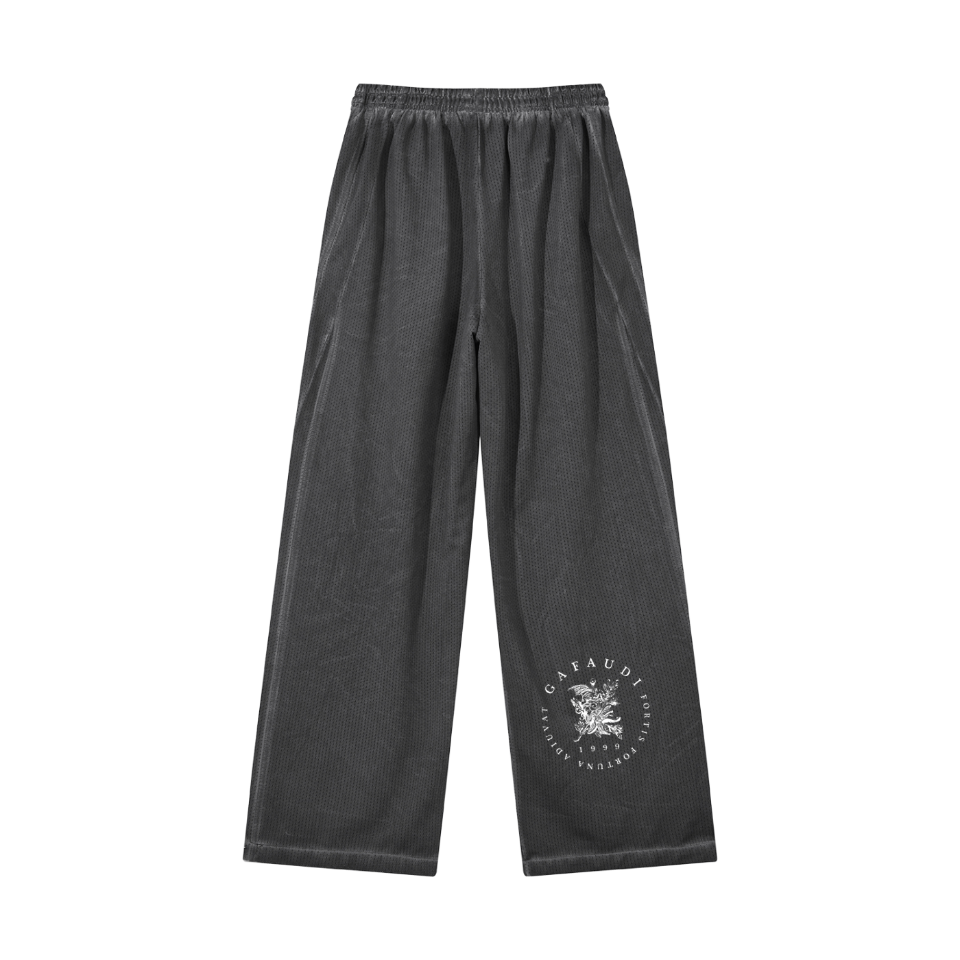GAFAUDI Unisex Vintage Wash Wide Leg Mesh Sweatpants