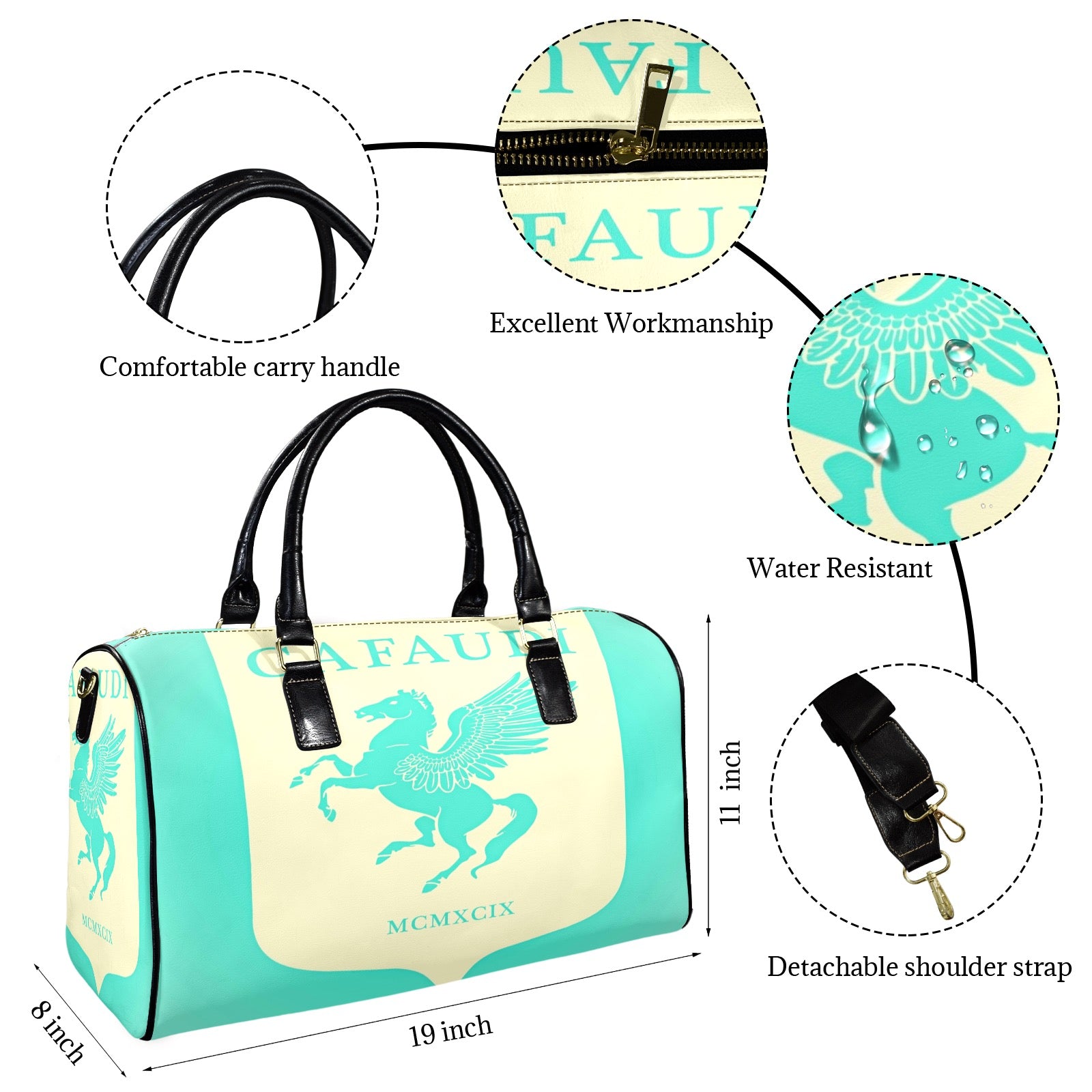GAFAUDI Leather Travel Bag-Small
