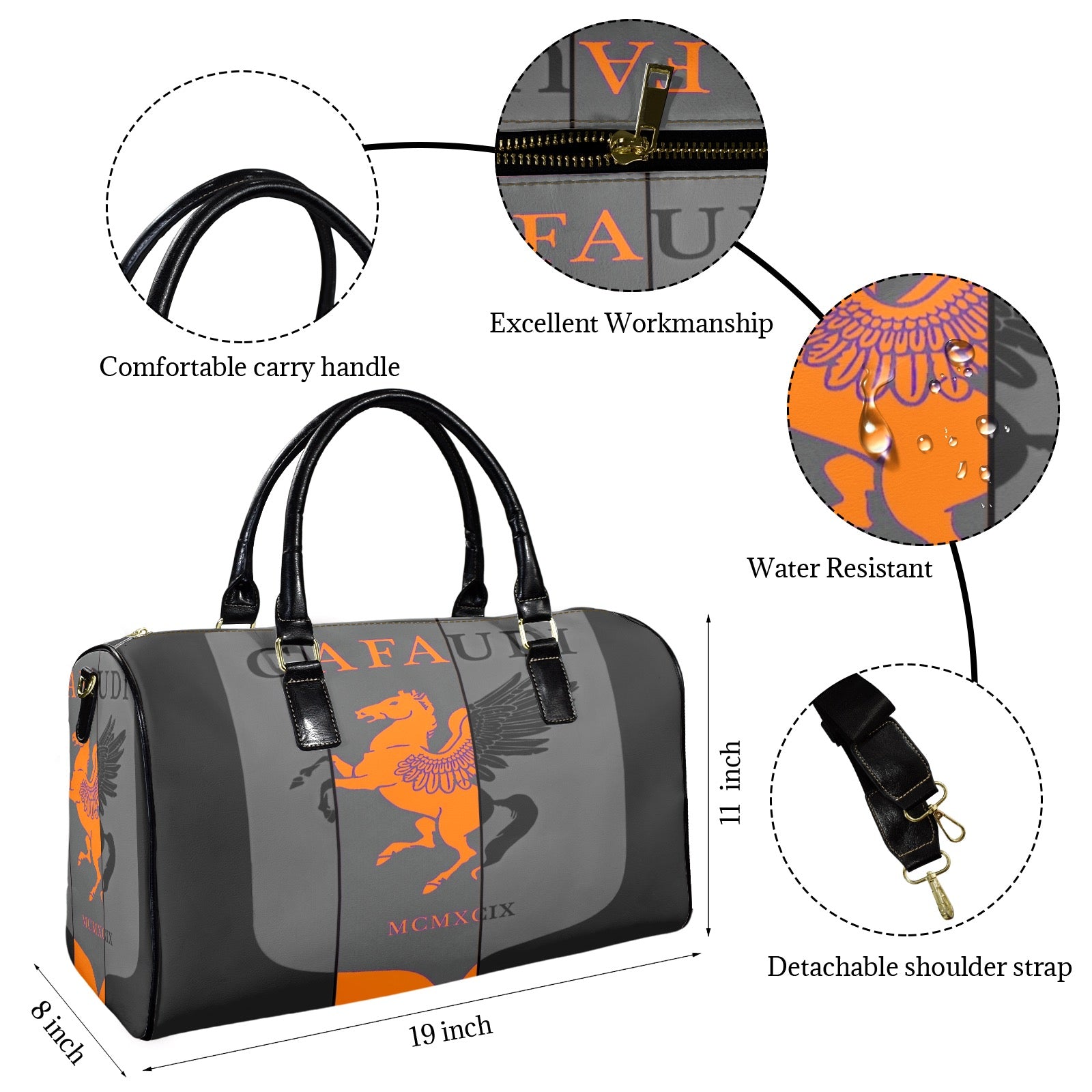 GAFAUDI Leather Travel Bag-Small