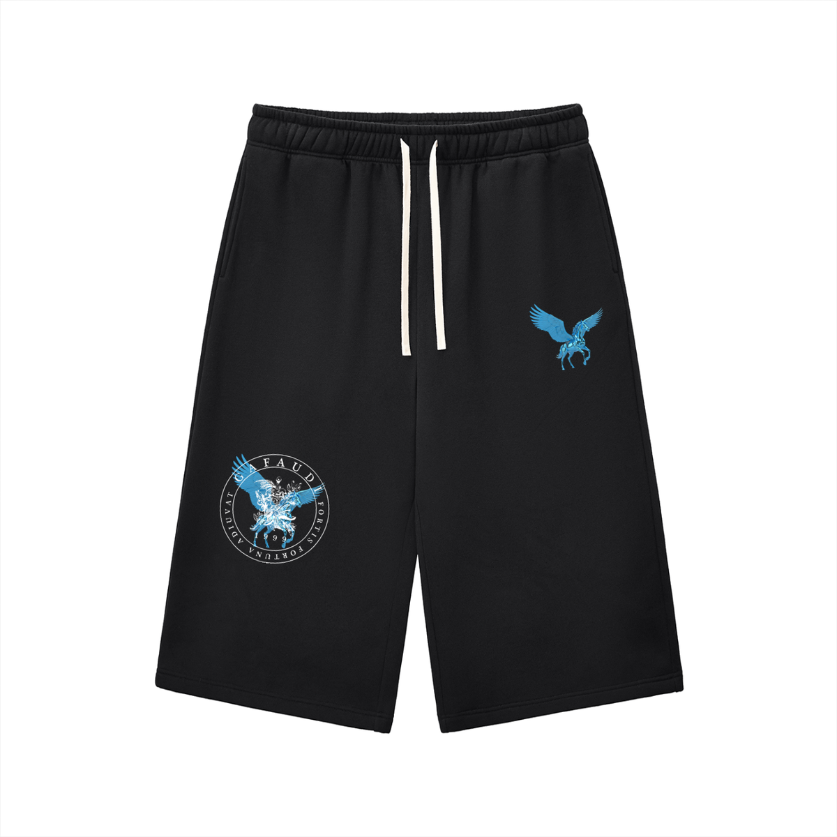 GAFAUDI ASCENSION - AZURE MAJESTÉ Relaxed Drawstring Three-quarter Sweatpants