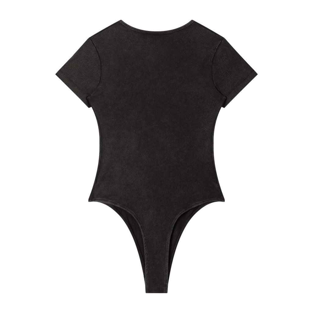 GAFAUDI Women's Mineral Wash Crewneck Bodysuit