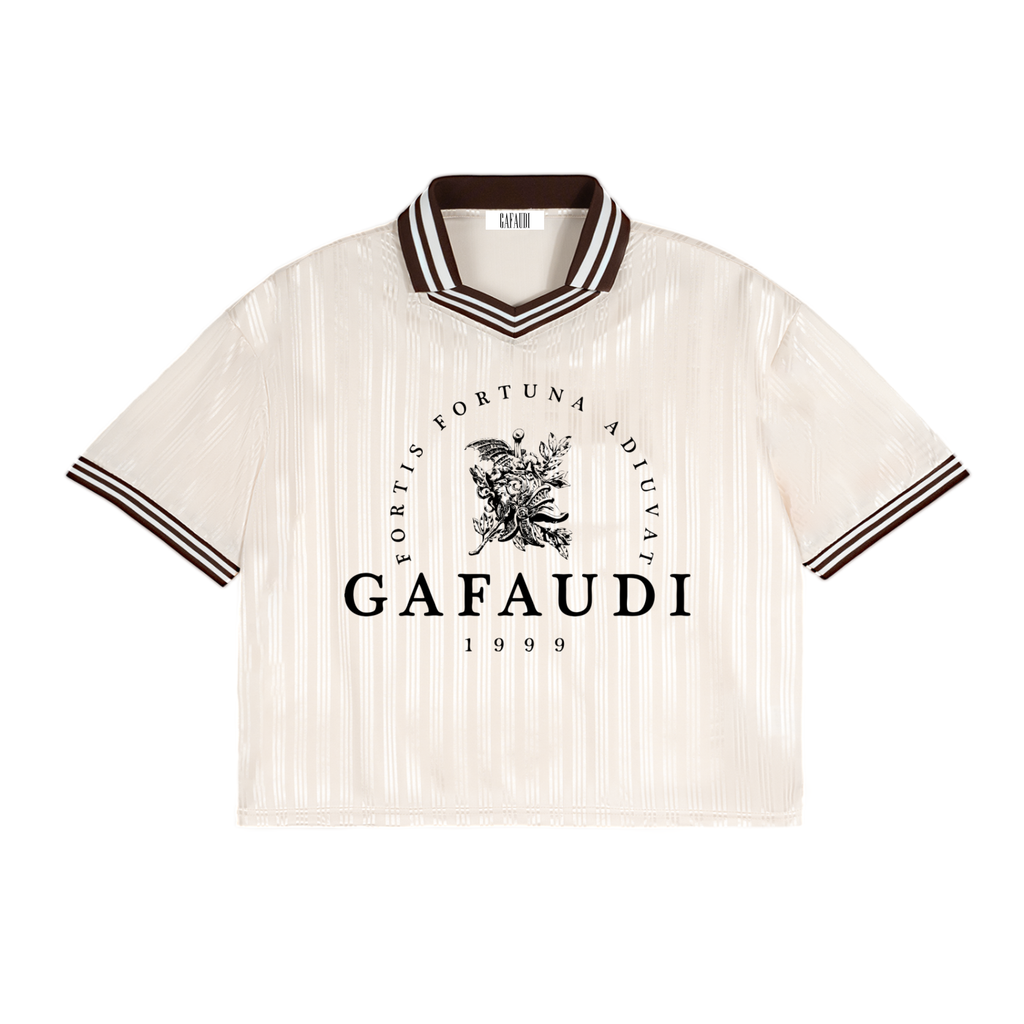 GAFAUDI Contrast Stripes Polo Collar T-Shirt