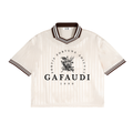 GAFAUDI Contrast Stripes Polo Collar T-Shirt