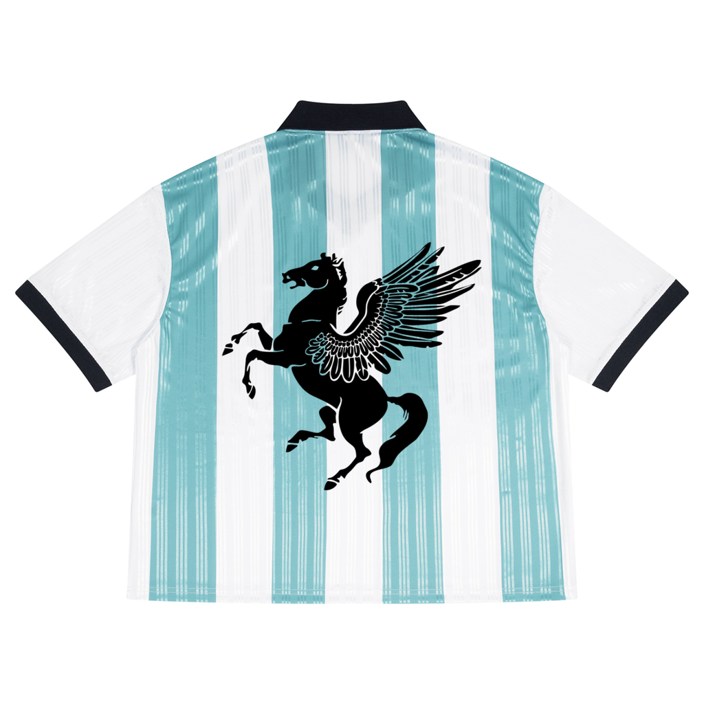 GAFAUDI Unisex Boxy Striped Collared Soccer Jersey