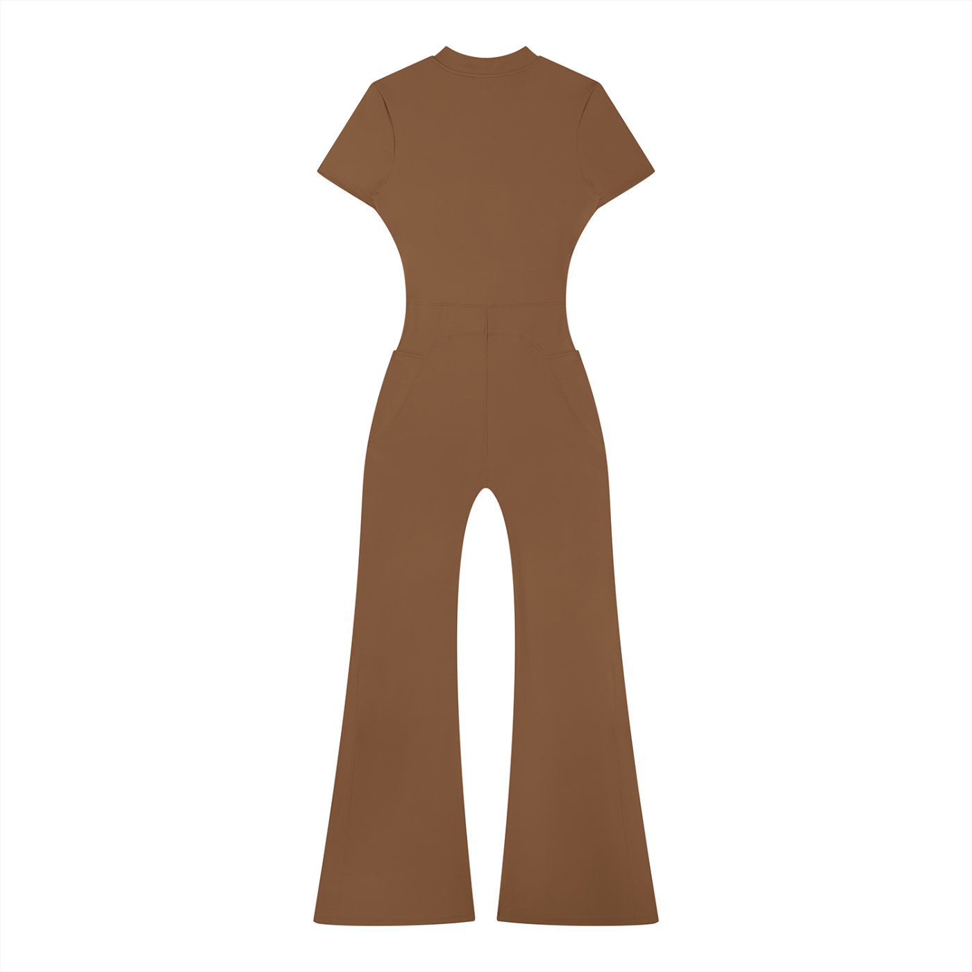 GAFAUDI Women’s Tight Flared Leg Quarter-Zip Jumpsuit