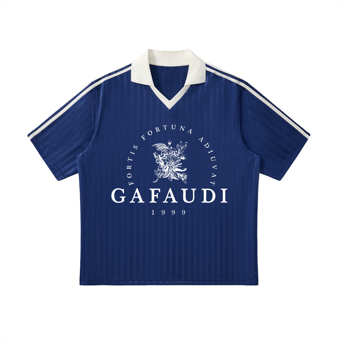 GAFAUDI Contrast Collar Striped Soccer Jersey