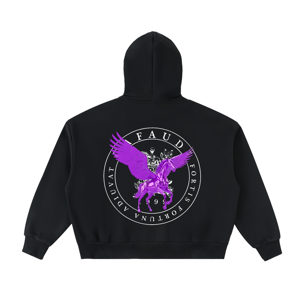 GAFAUDI Fleeced Full-Zip Boxy Hoodie