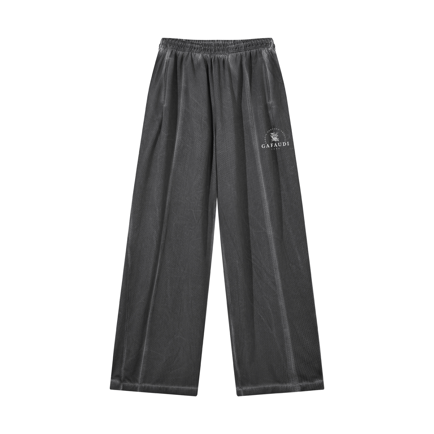 GAFAUDI Unisex Vintage Wash Wide Leg Mesh Sweatpants
