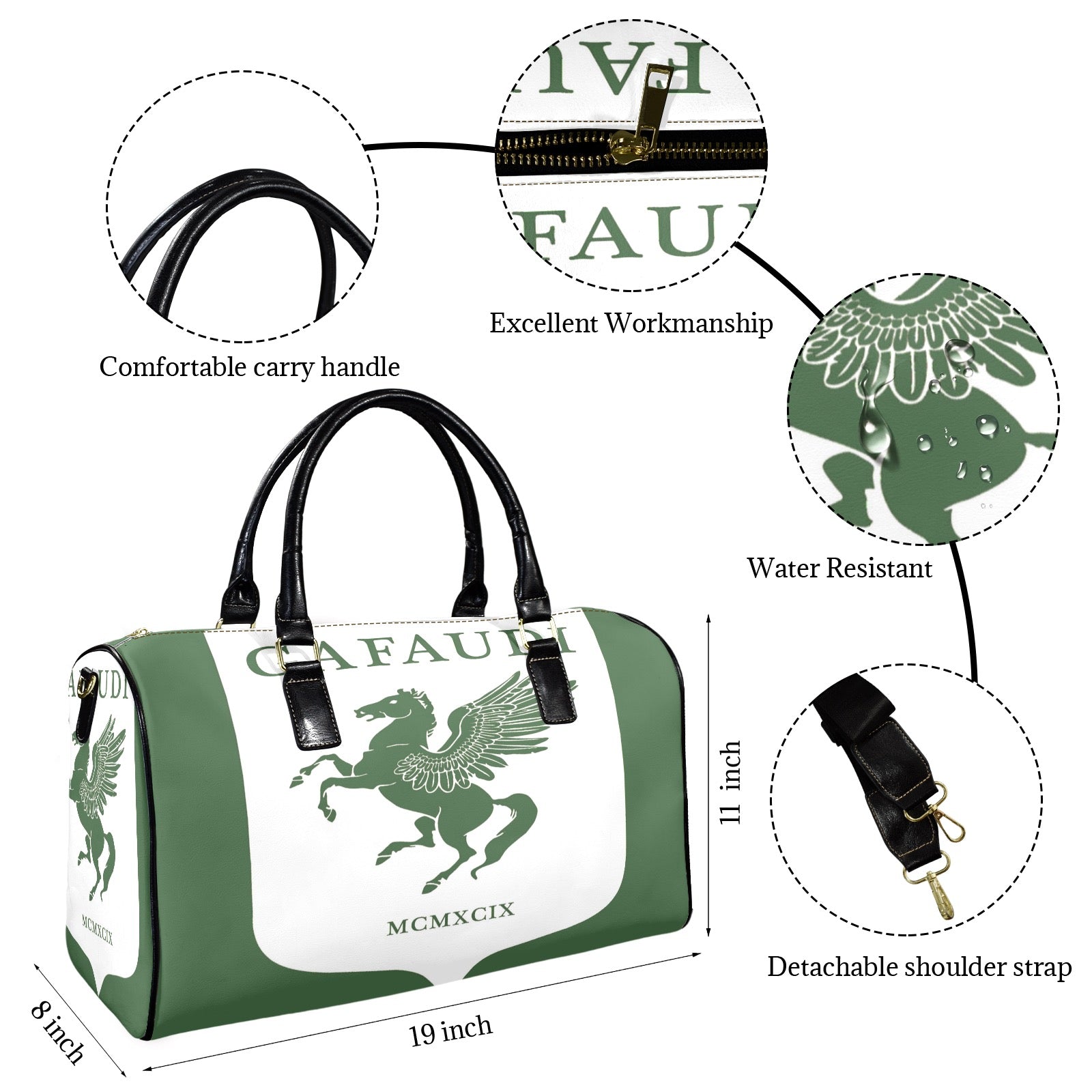 GAFAUDI Leather Travel Bag-Small