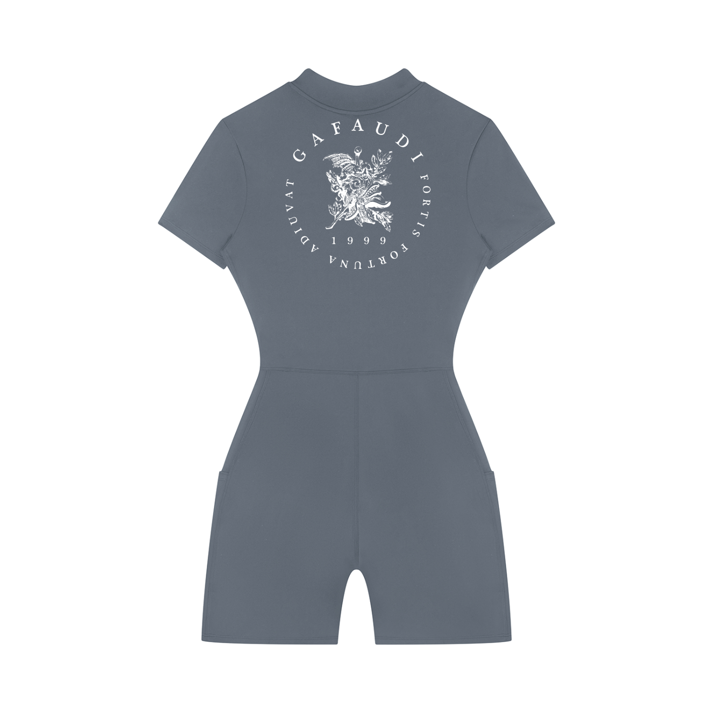GAFAUDI Women's Quarter-Zip Short Sleeve Romper