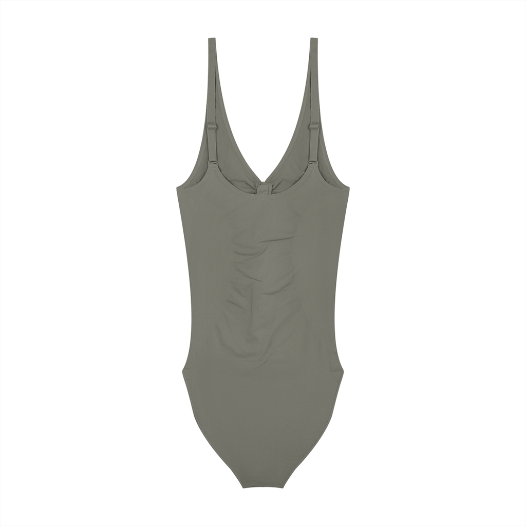 GAFAUDI Women’s Full-Zip Ruched Bodysuit
