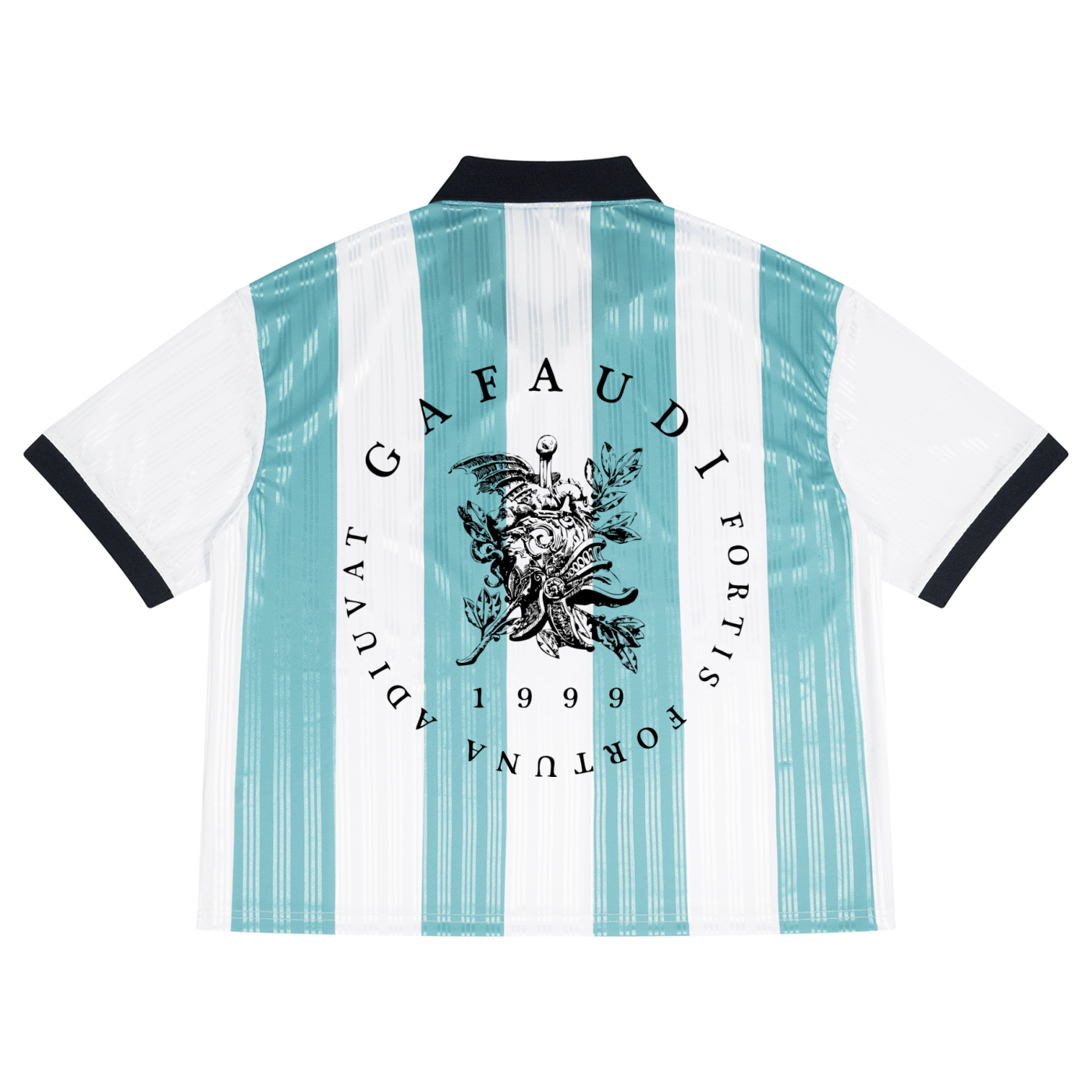 GAFAUDI Unisex Boxy Striped Collared Soccer Jersey