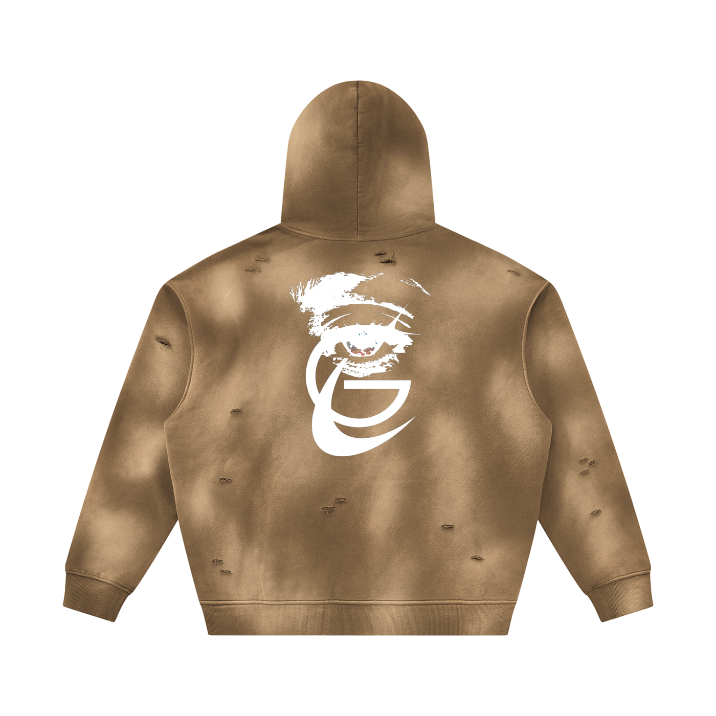 GAFAUDI Unisex Sunfade Frayed Fleece Hoodie