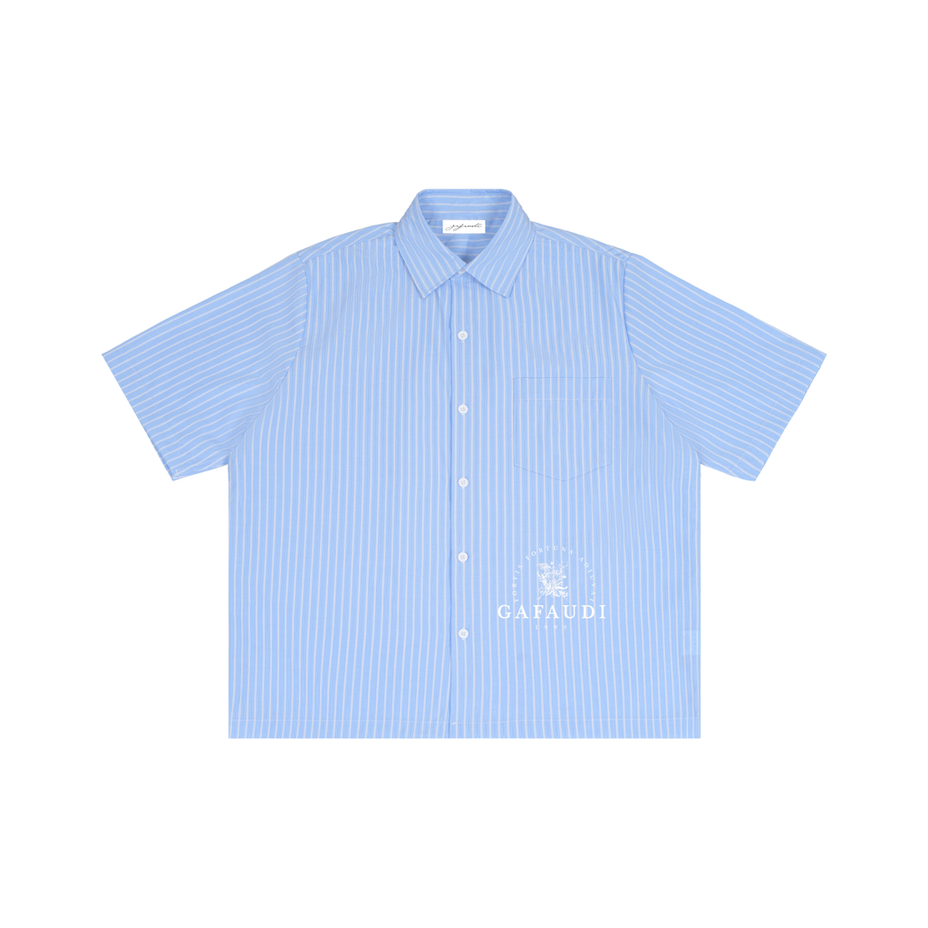 GAFAUDI Striped Boxy Short Sleeve Shirt