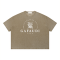 GAFAUDI Unisex Vintage Wash Sunfade Boxy Waffle T-Shirt