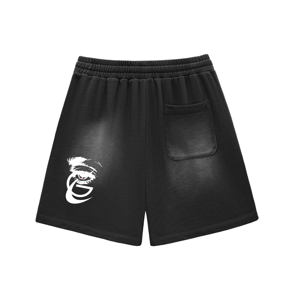 GAFAUDI "Stella Nova" Sun Fade Raw Edge Cotton Shorts