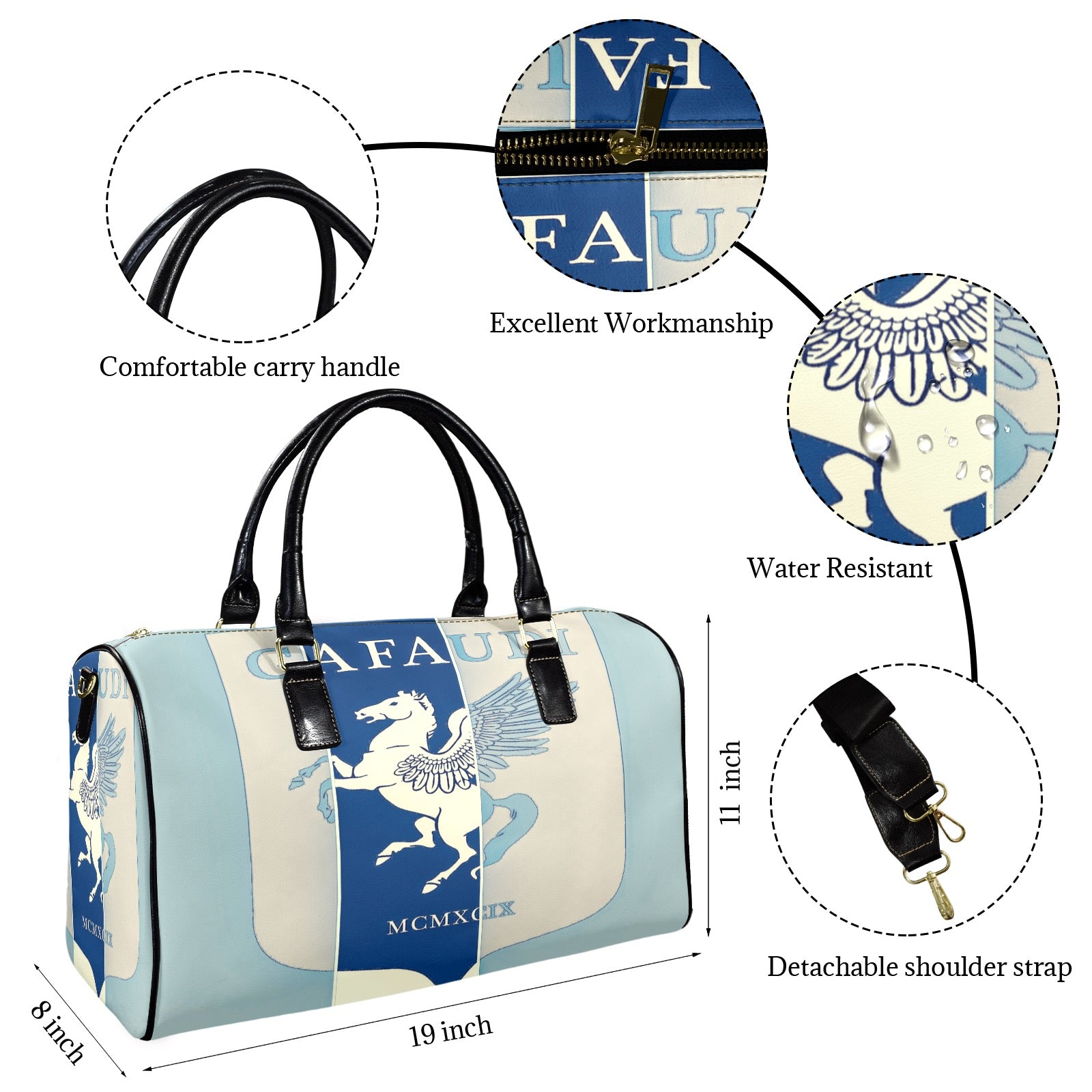 GAFAUDI Leather Travel Bag-Small