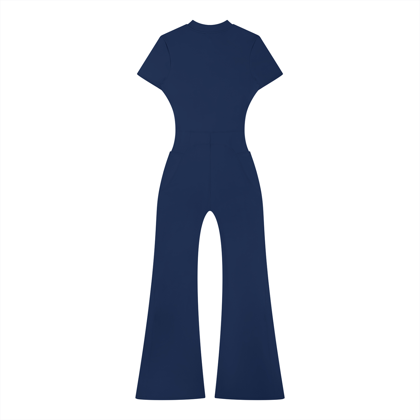 GAFAUDI Women’s Tight Flared Leg Quarter-Zip Jumpsuit
