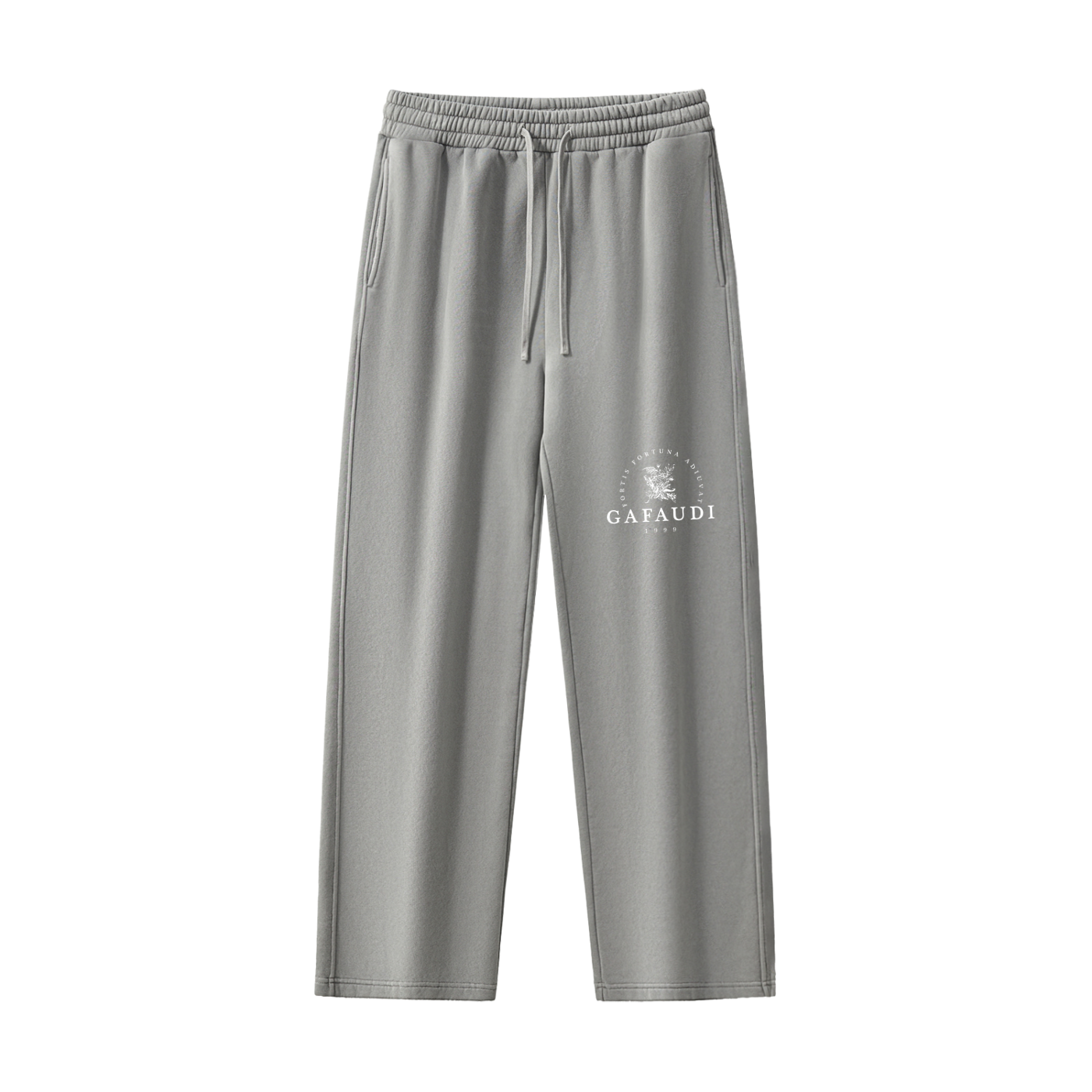 GAFAUDI Frayed Enzyme Washed Fleece Sweatpants