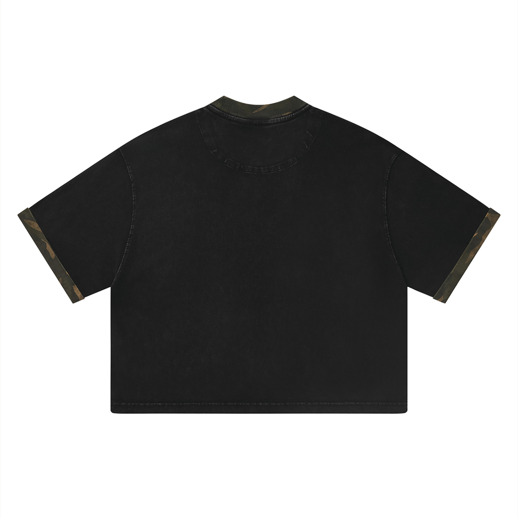 GAFAUDI Unisex Mineral Washed Boxy Panel T-Shirt