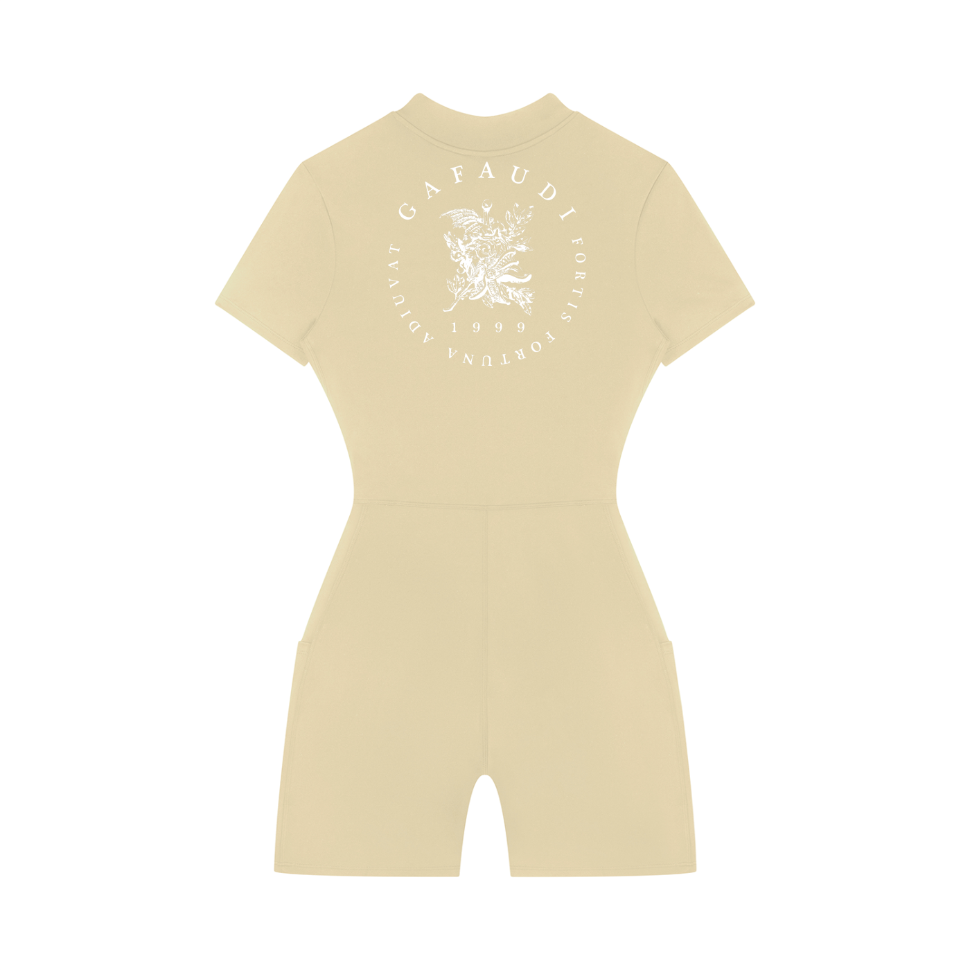 GAFAUDI Women's Quarter-Zip Short Sleeve Romper