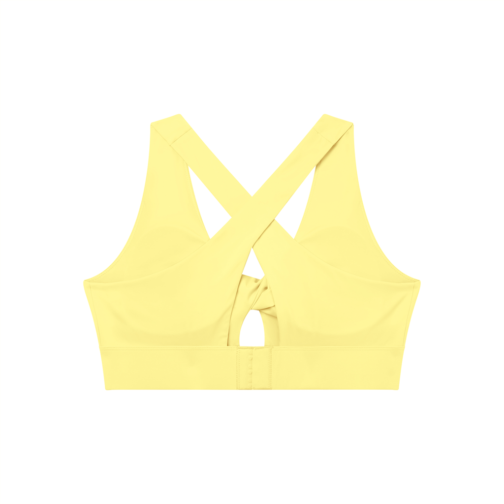 GAFAUDI Women's Twist Front V-Neck Sports Bra