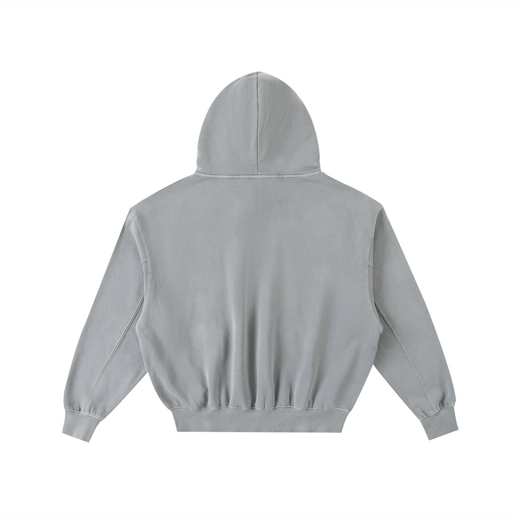 GAFAUDI Frayed Enzyme Washed Fleece Hoodie