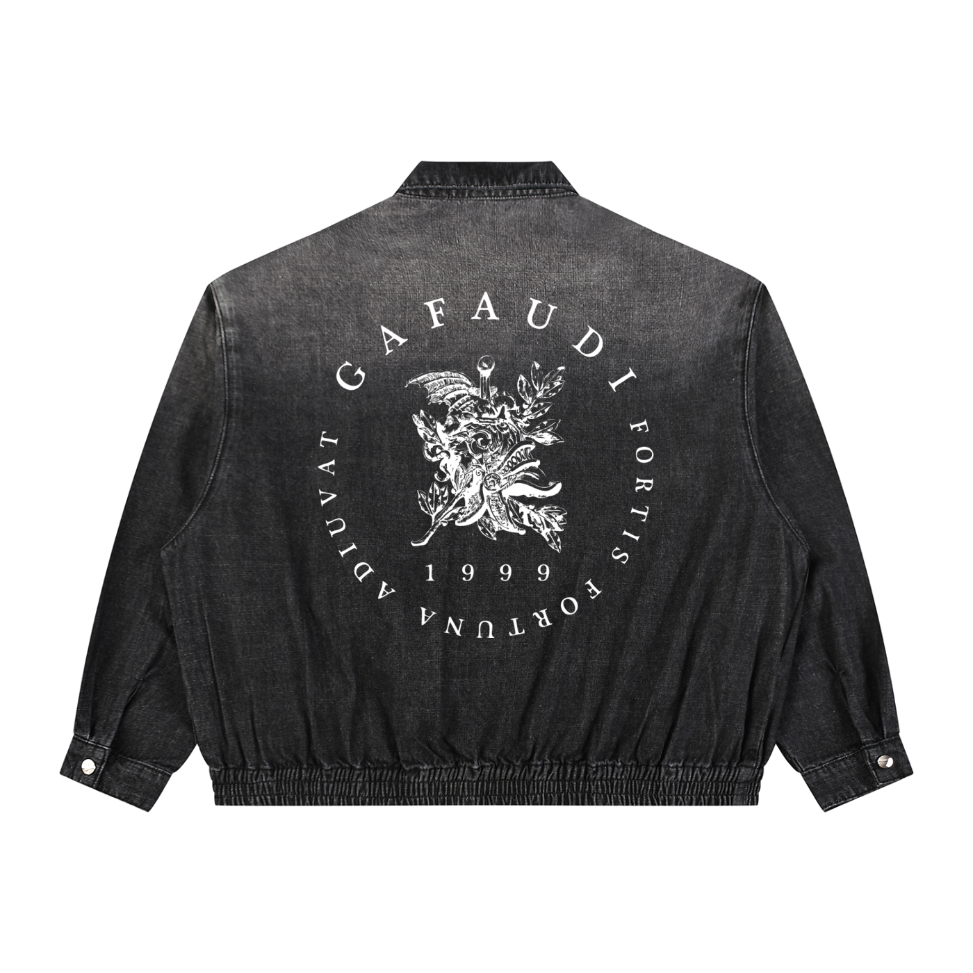 GAFAUDI Unisex Vintage Wash Full-Zip Denim Jacket