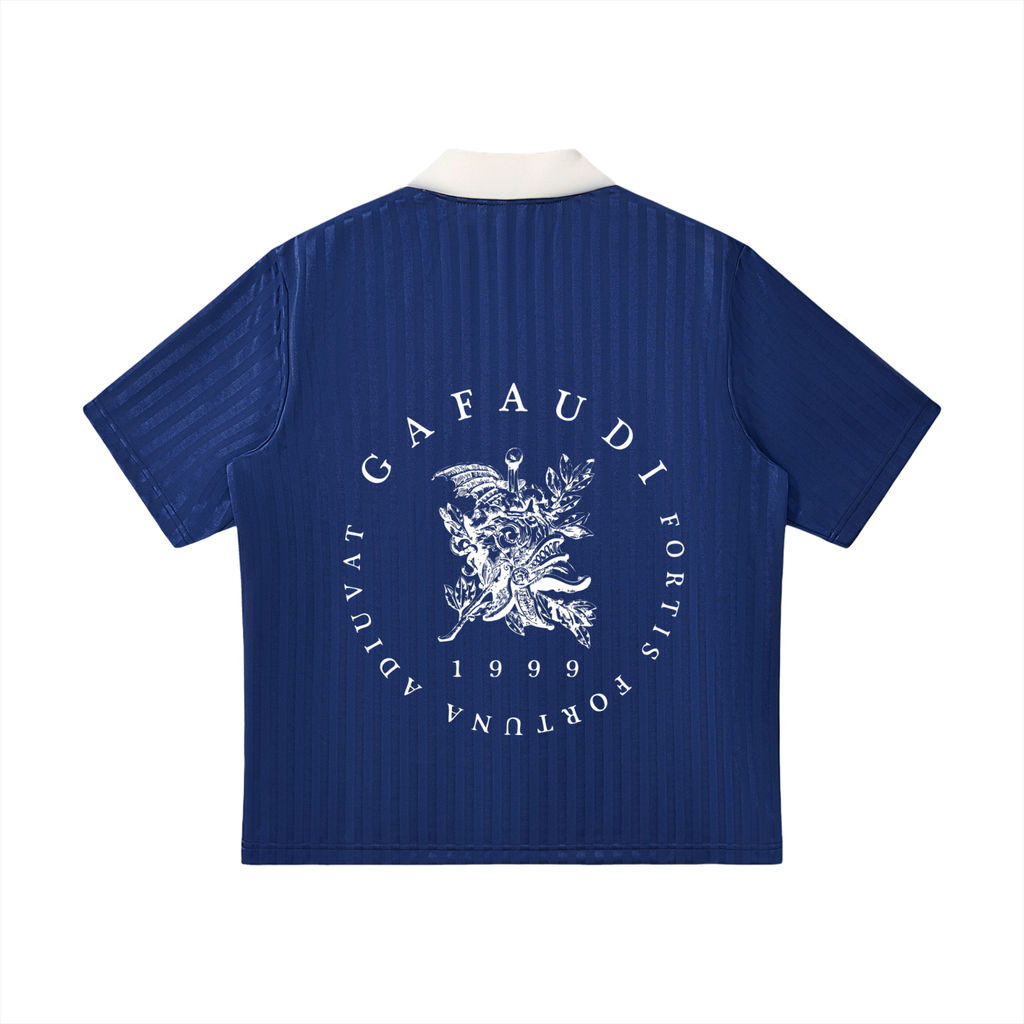 GAFAUDI Contrast Collar Striped Soccer Jersey