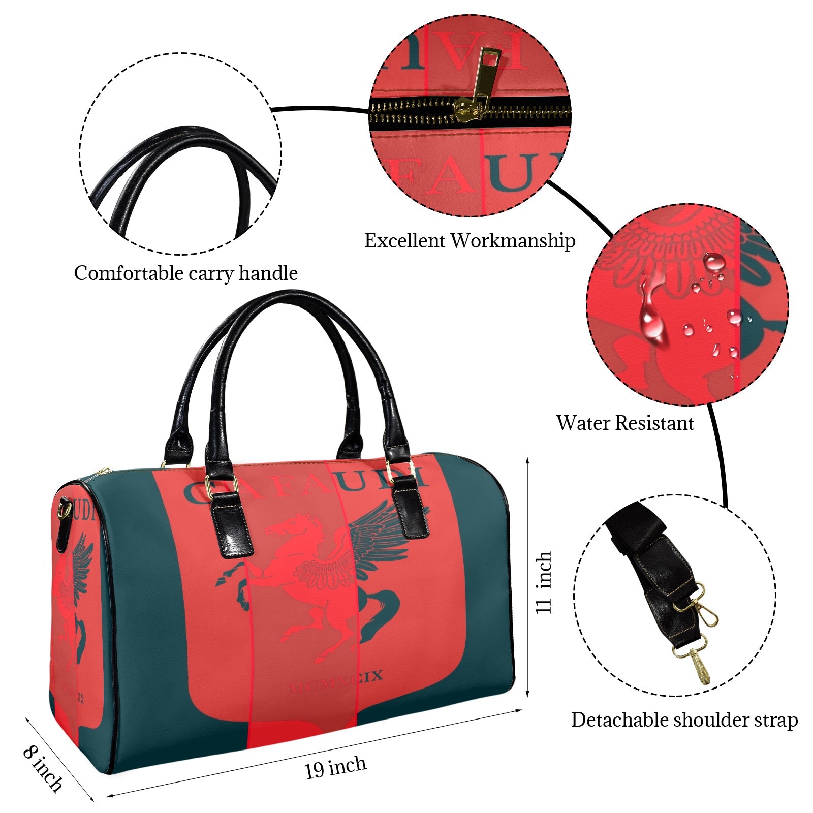 GAFAUDI Leather Travel Bag-Small