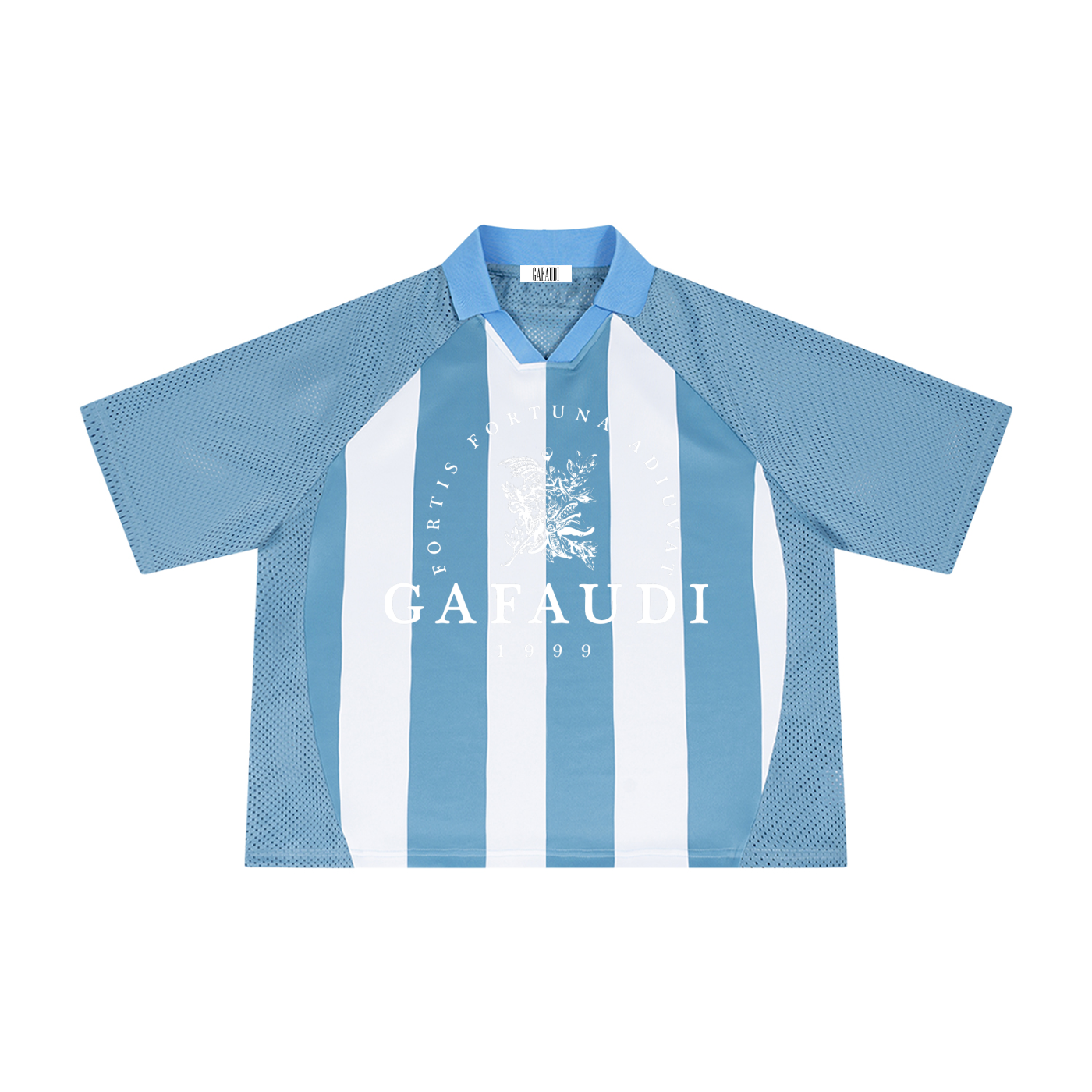 GAFAUDI Unisex Striped Mesh Boxy Soccer Jersey