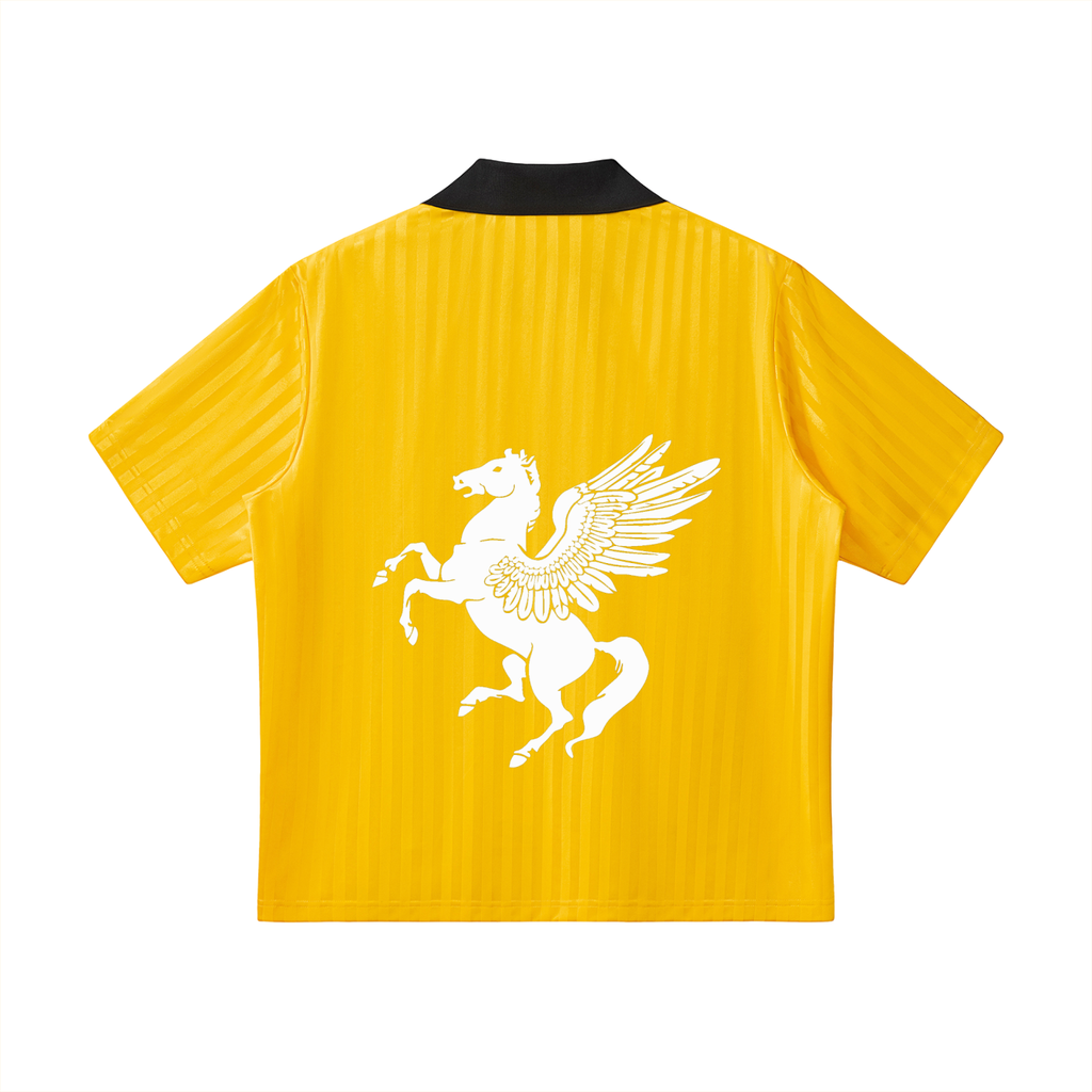 GAFAUDI Contrast Collar Striped Soccer Jersey