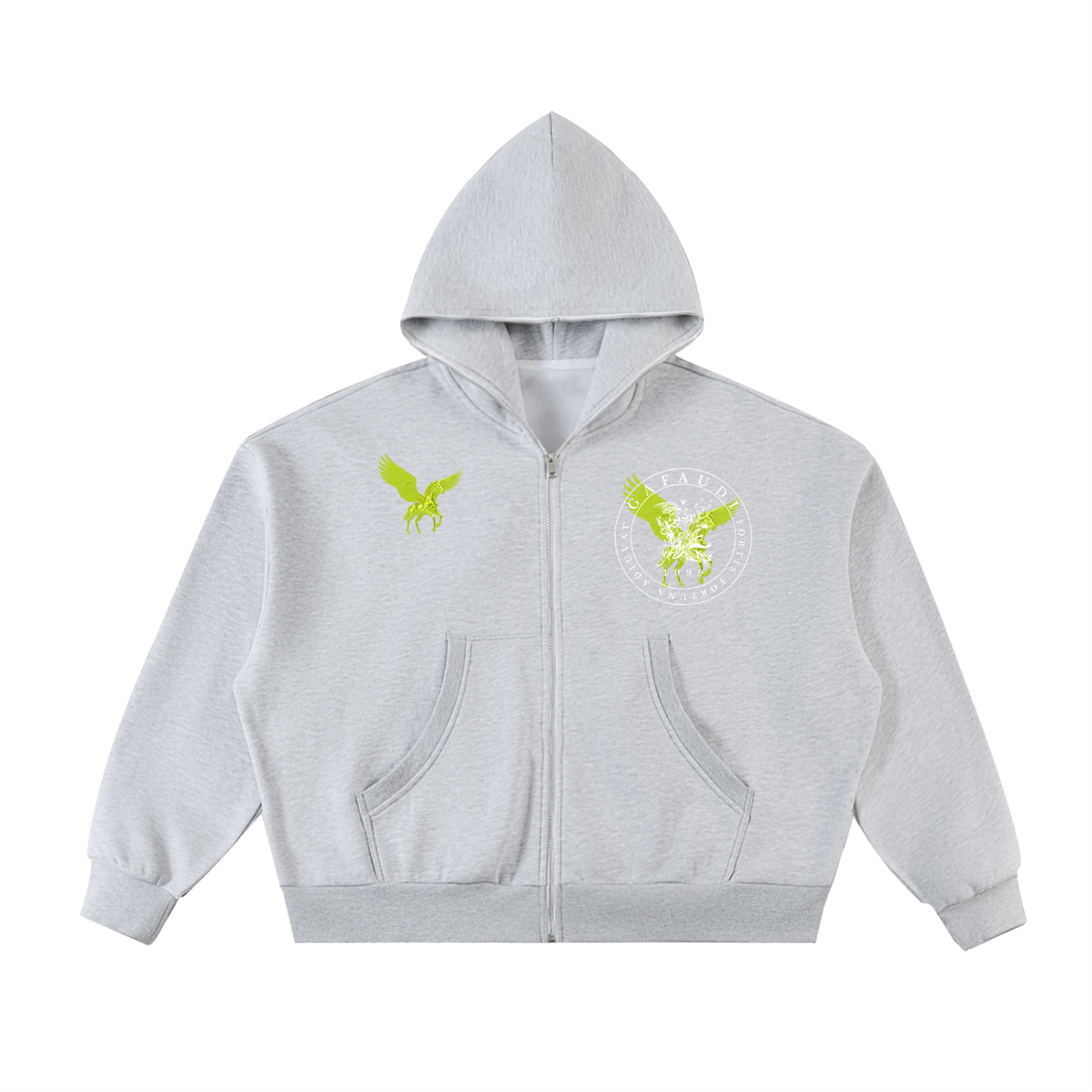 Fleeced Full-Zip Boxy Hoodie
