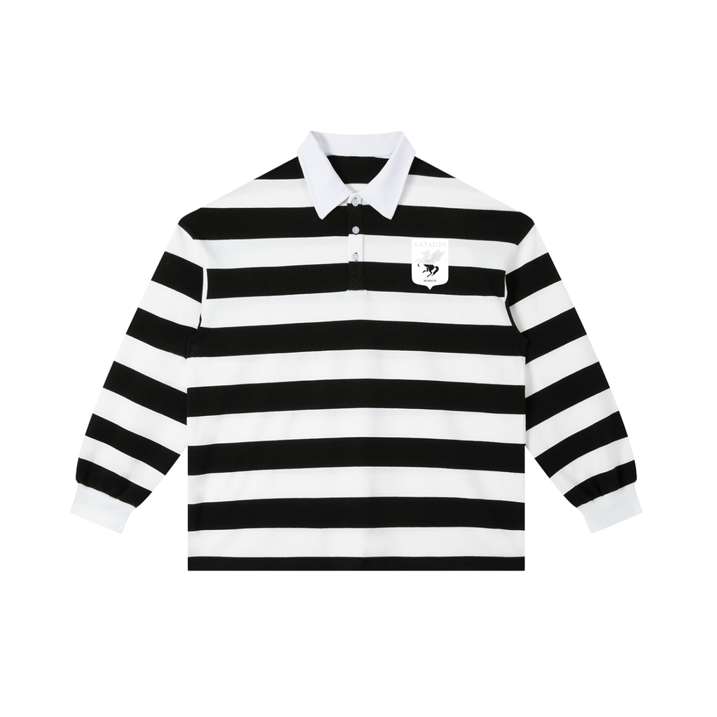 GAFAUDI Color Block Stripe Polo Shirt