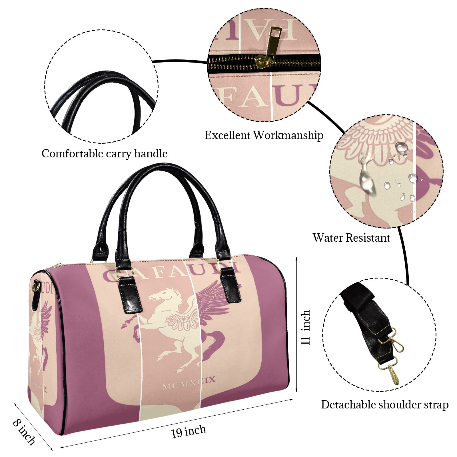 GAFAUDI Leather Travel Bag-Small