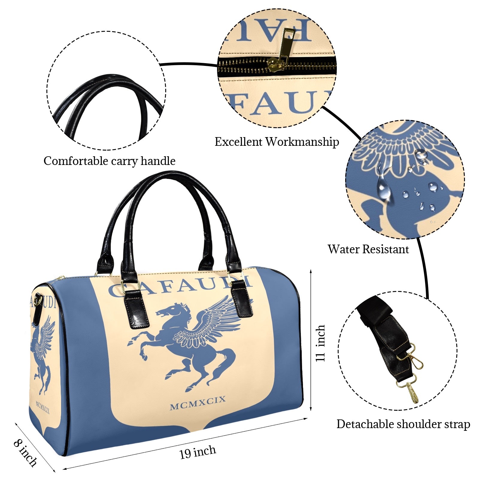 GAFAUDI Leather Travel Bag-Small