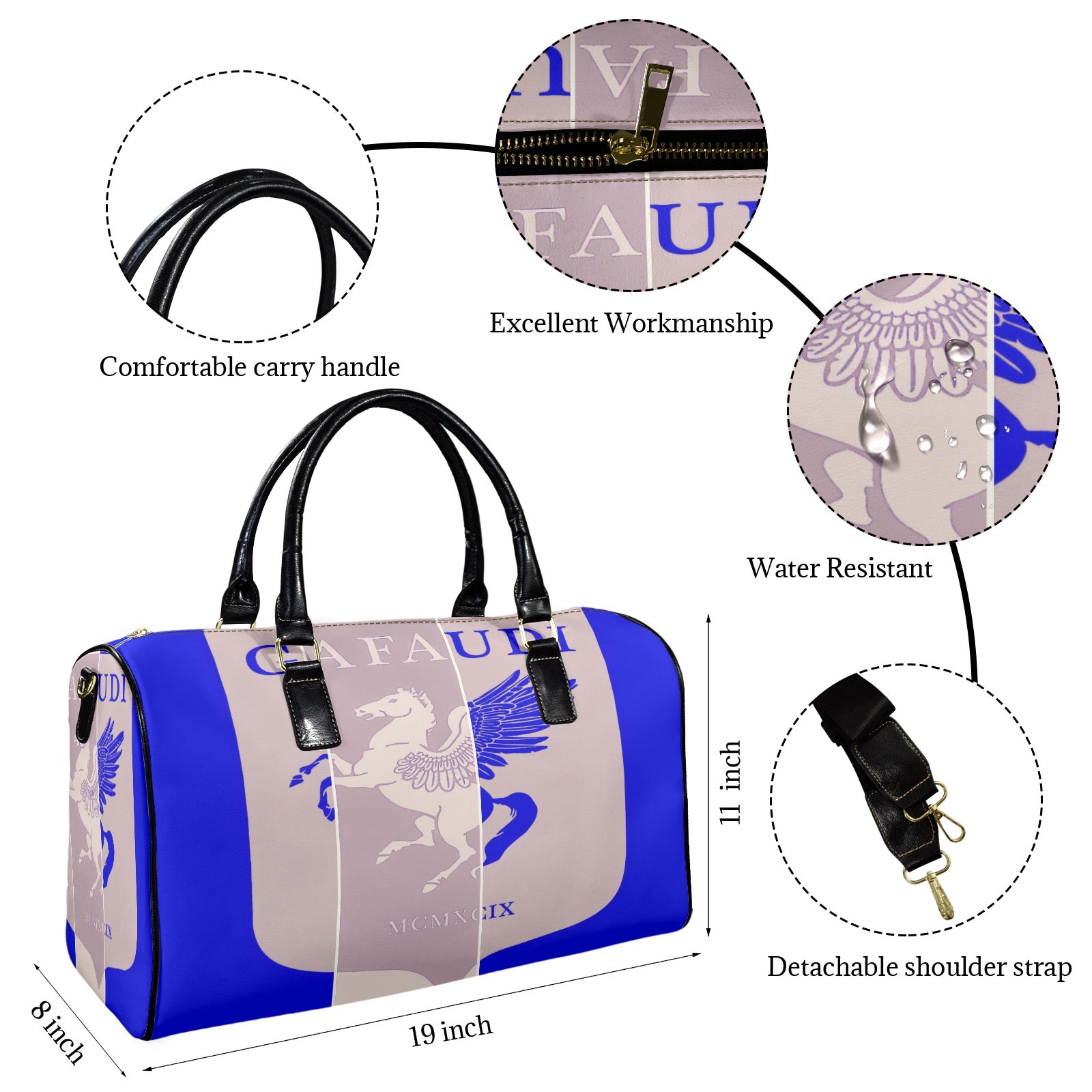 GAFAUDI Leather Travel Bag-Small