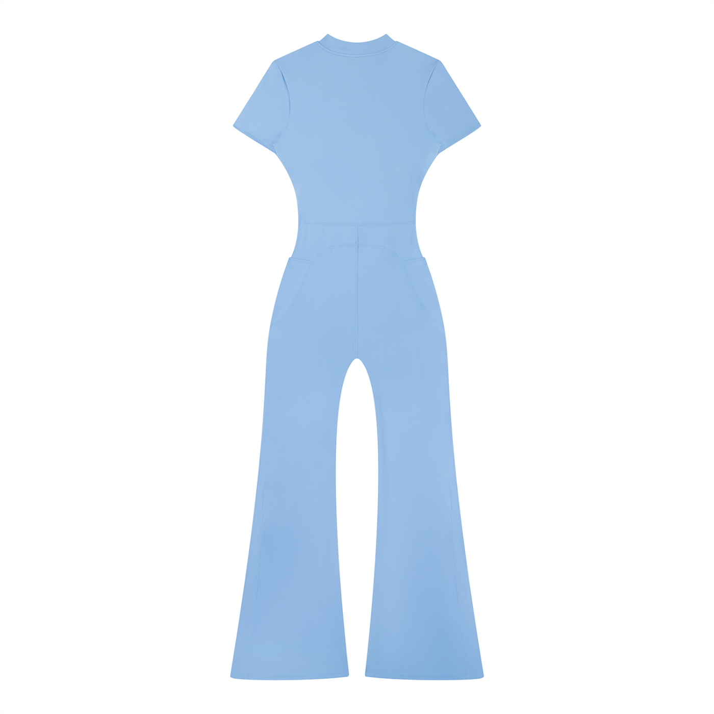 GAFAUDI Women’s Tight Flared Leg Quarter-Zip Jumpsuit