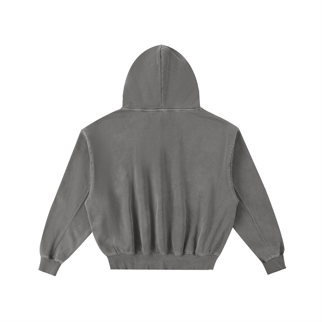 GAFAUDI Frayed Enzyme Washed Fleece Hoodie