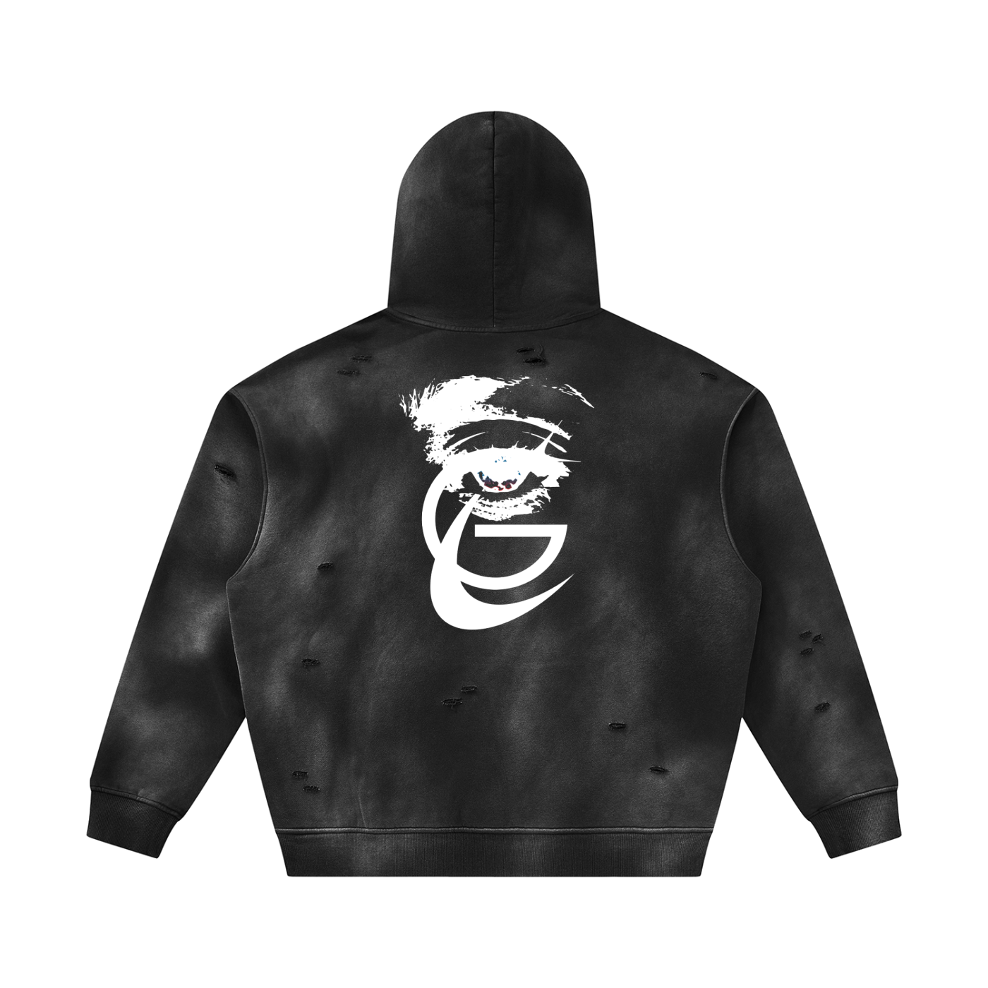 GAFAUDI Unisex Sunfade Frayed Fleece Hoodie
