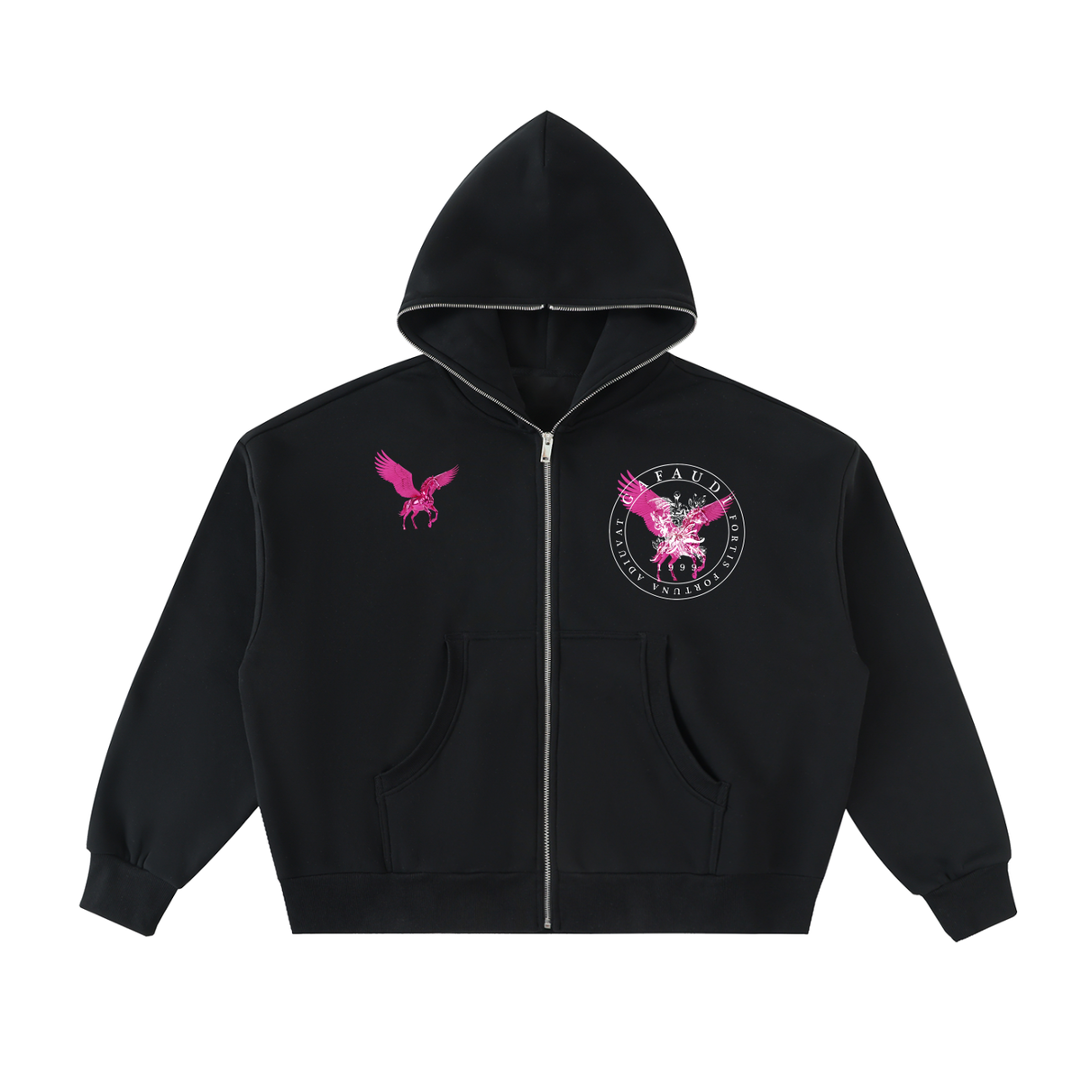 GAFAUDI ASCENSION - AMOURÉ Fleeced Full-Zip Boxy Hoodie