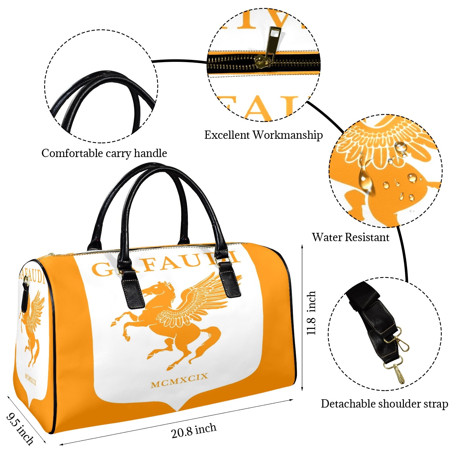 GAFAUDI Leather Travel Bag-Large