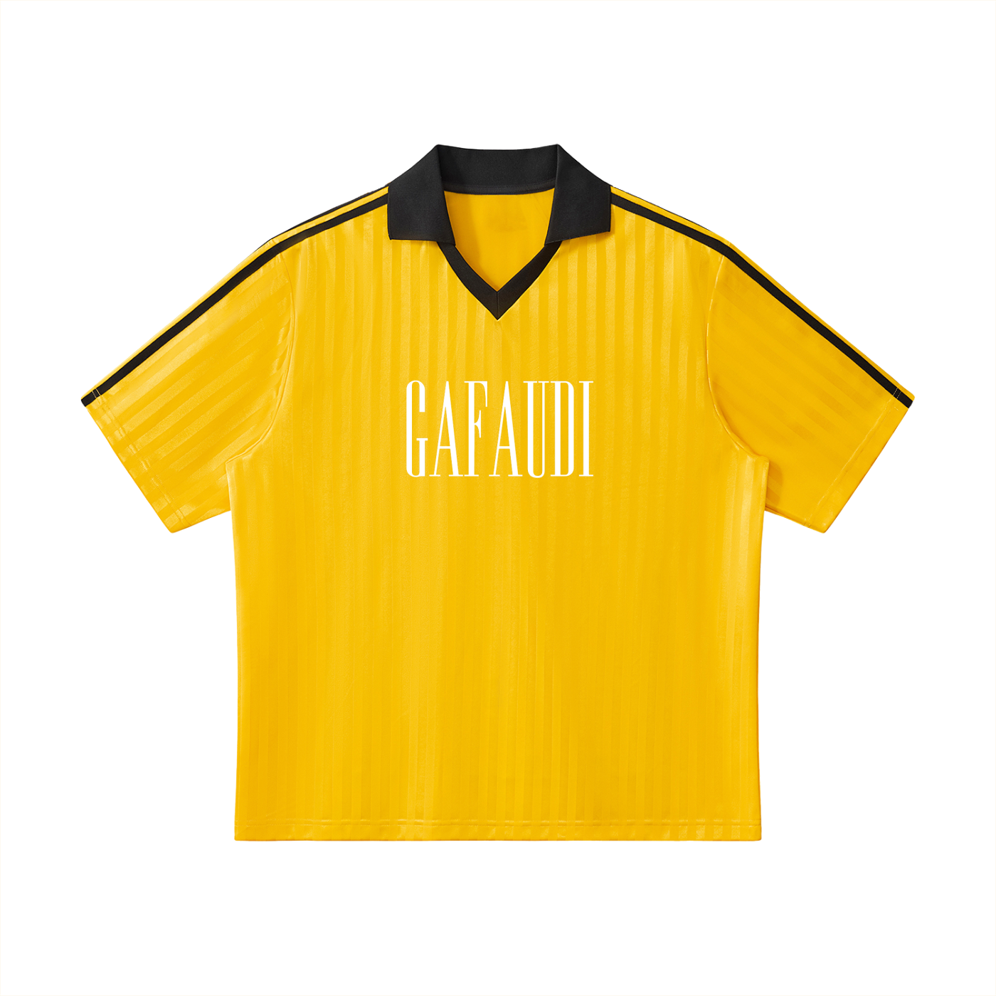 GAFAUDI Contrast Collar Striped Soccer Jersey