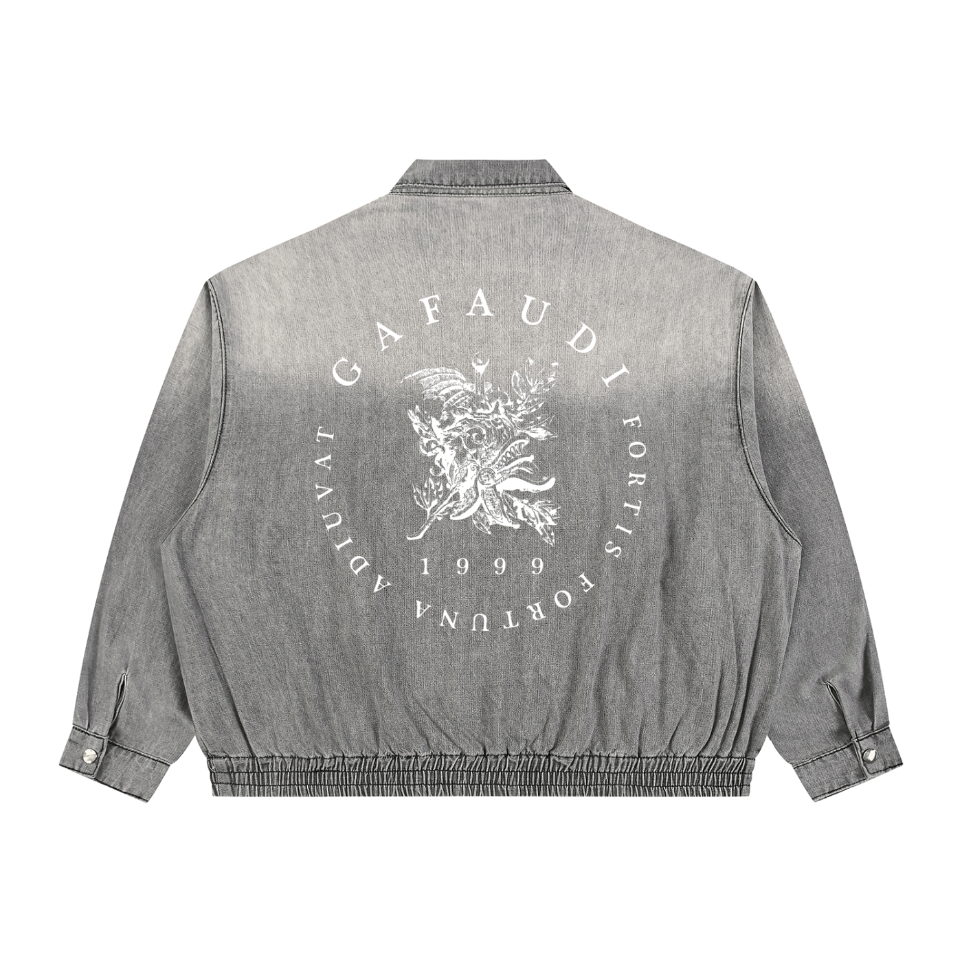 GAFAUDI Unisex Vintage Wash Full-Zip Denim Jacket